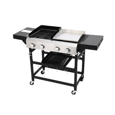 2 brûleurs au gaz et au barbecue avec corps de poêle émaillé qui ne causera pas de thermolaquage, tête de tuyau droite en acier inoxydable, puissance 38200, surface de cuisson de 470 pieds carrés, espace de 248 pieds, profondeur de 56,5 pouces, largeur de 22,84 pouces,