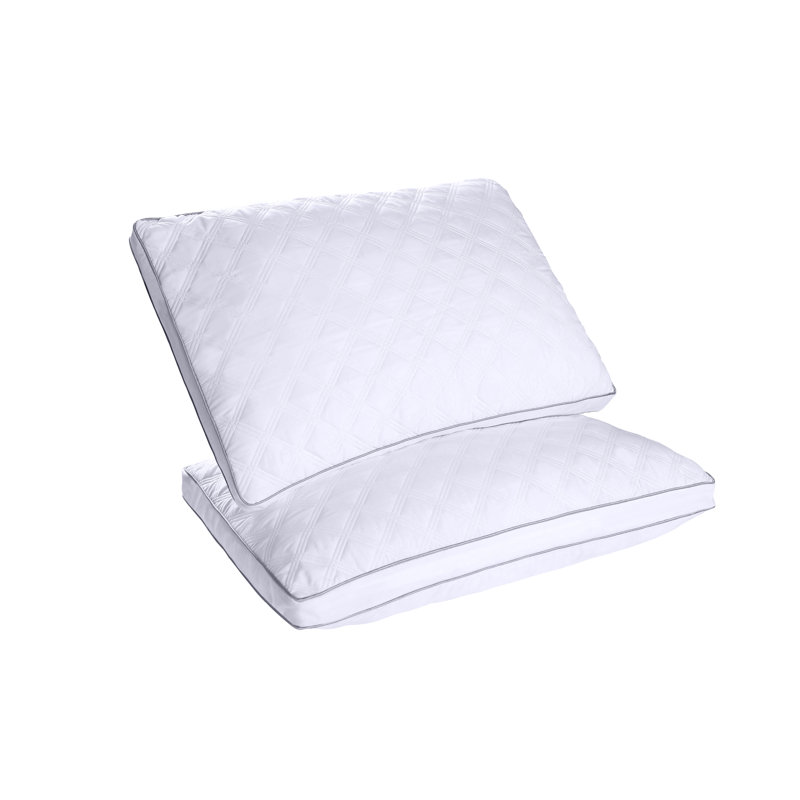 Coussin Huggins, Passepoil gris clair, Très grand