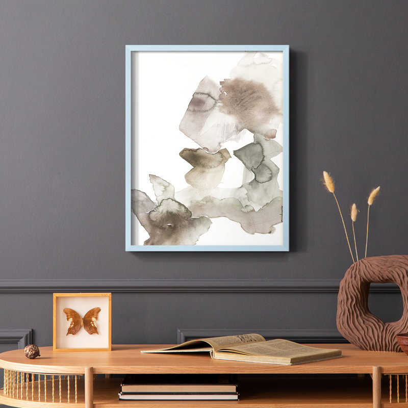 Untitled IX V31 Framed Print - Solid Wood, Blue, 10" H x 8" W