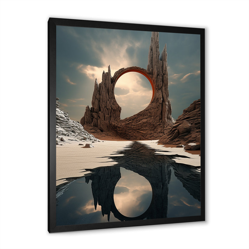 «Mind-Blowing», art mural surréalisme, H 20 po x l 12 po x P 1 po, Cadre photo noir simple