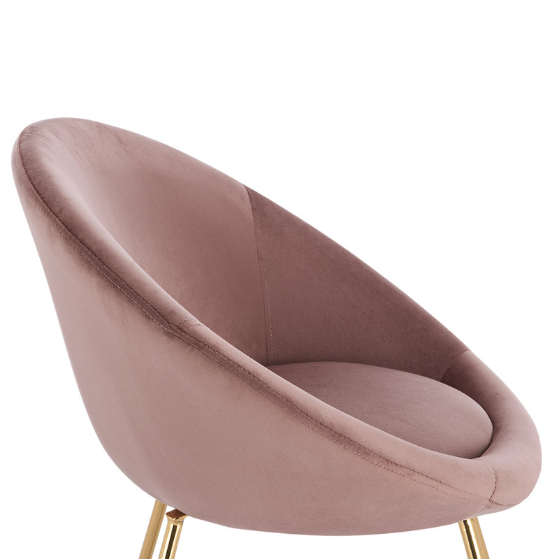 Liverman 44cm H Velvet Upholstered Side Chair, Pink