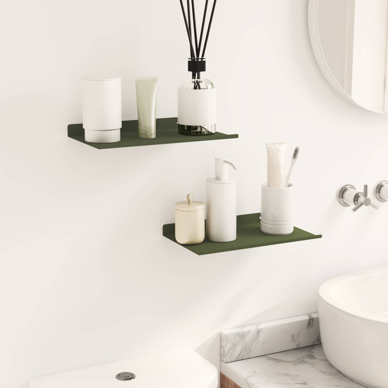 Steel Floating Shelf, Olive Green