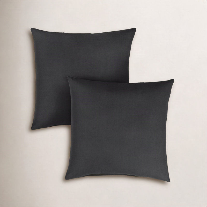 Ashish Outdoor Sunbrella Rectangular Pillow Cover & Insert, Carré de 22 po, Noir