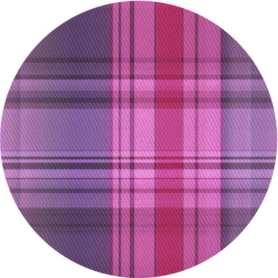 Tapis mauve à motif écossais en laine