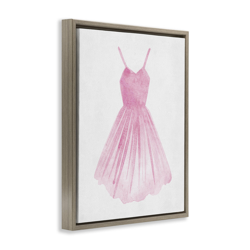 Cadre flottant de robe de ballerine rose, design par Camila Juncos, Cadre flottant orme Montalcino, H 21 po x l 17 po