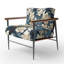 Fauteuil d'appoint rembourré Asian Blue Orchids