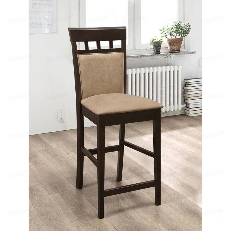 2 tabourets à hauteur de comptoir en beige et cappuccino, avec construction pour les chaises de salle à manger et cappuccino - Fonctionnels sophistiqués