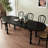 Black Oval Solid Wood Dining Table-2048091321