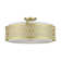 4 Light Soft Gold Extra Large Semi-Flush With Hand Crafted Oatmeal Color Fabric Hardback Shade