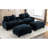 111" American Design Sectional , Blue, Double Cushion, Two Ports, Cup Holders, And Storage Space For Home