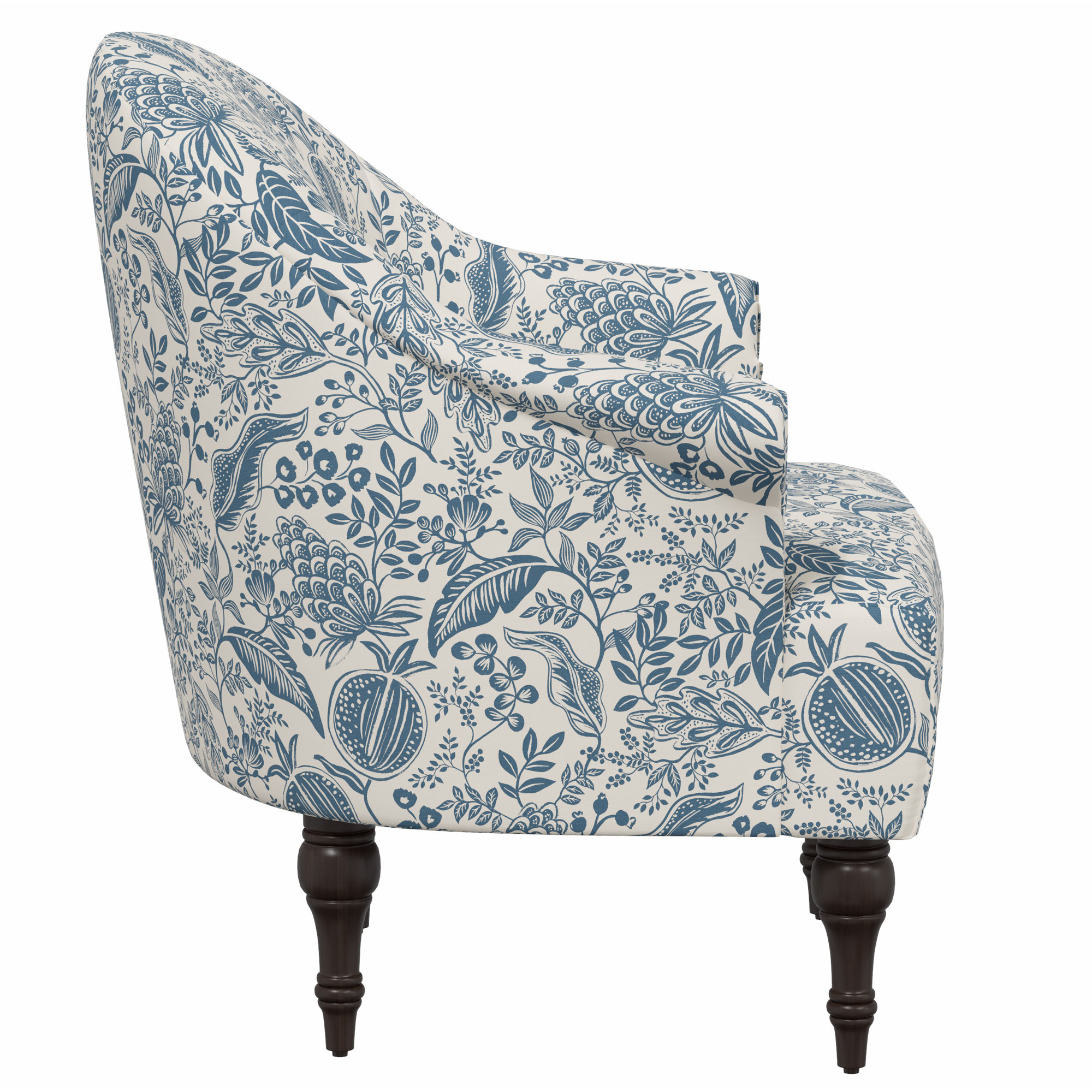 Rifle Paper Co. x Cloth & Company Josephine Chair, Rpc Pomegranate Blue Linen