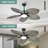 52 inch Ceiling Fans with Lights, Tropical Ceiling Fans with Lights and Remote, Tri-Colour LED, Reversible 6-Speed w/Quiet DC Motor Timing