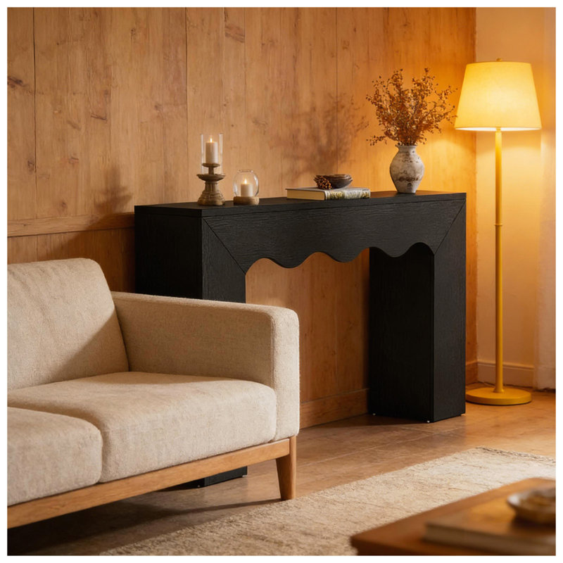 Console et canapé d'entrée Wavy Edge | Idée de cadeau, Noir