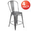 Tabouret de comptoir en métal patiné pour l'intérieur / extérieur de 24 po de hauteur Angelean - noir-633471113-620777400