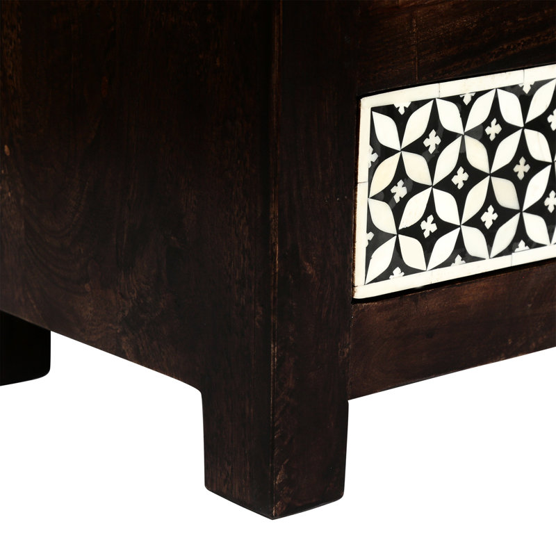 Table de chevet à 3 tiroirs Mango Wood