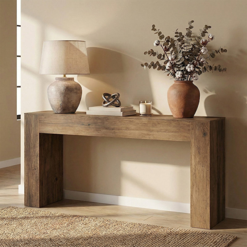 Console Table, Brown, 32" H x 63" W x 12" D
