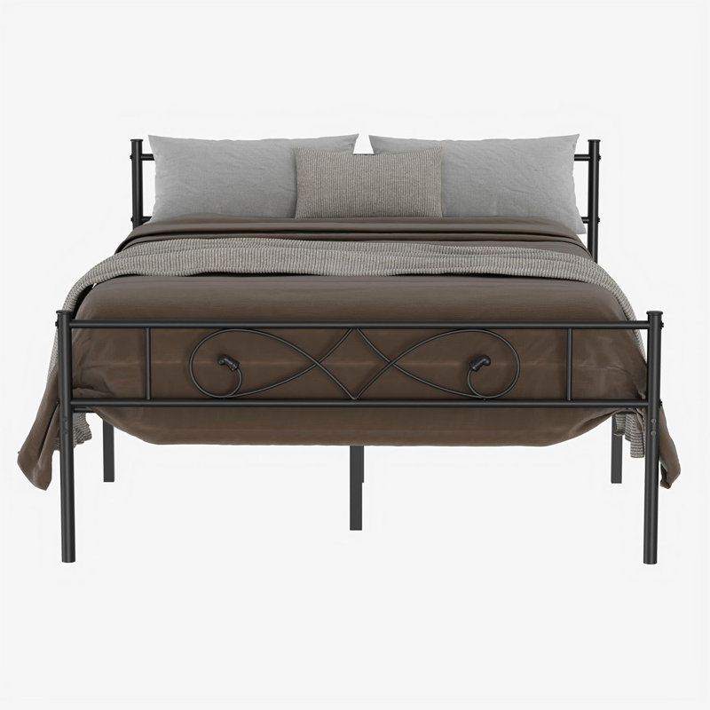 Design distinctif de poing - Base de lit plateforme en métal de taille simple - Lattes en acier robuste - Sans bruit - Rangement sous le lit - Assemblage facile - Aucun sommier tapissier requis