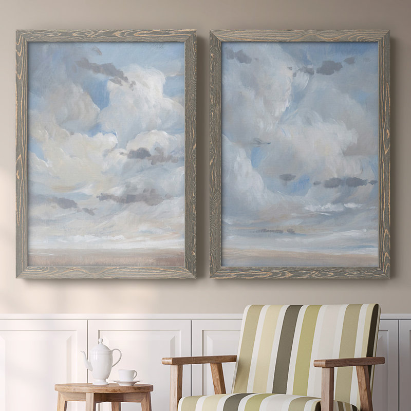 «Sky Blue I», reproduction de photo sur toile 2 pièces, H 31,5 po x l 88 po x P 1,5 po, Gris