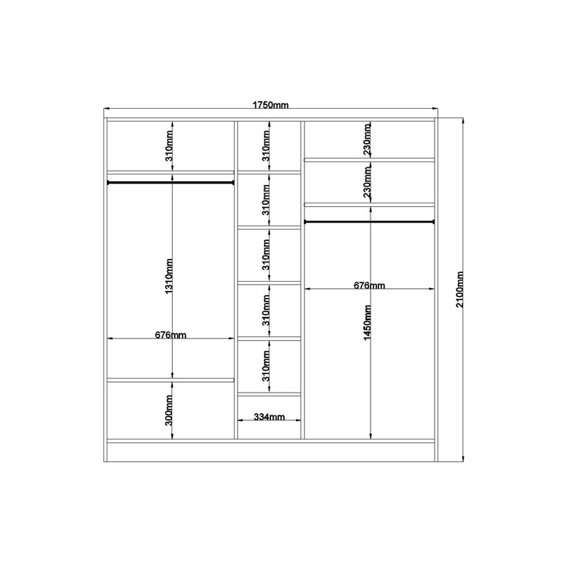 Baldwinville 5 Door Manufactured Wood Wardrobe