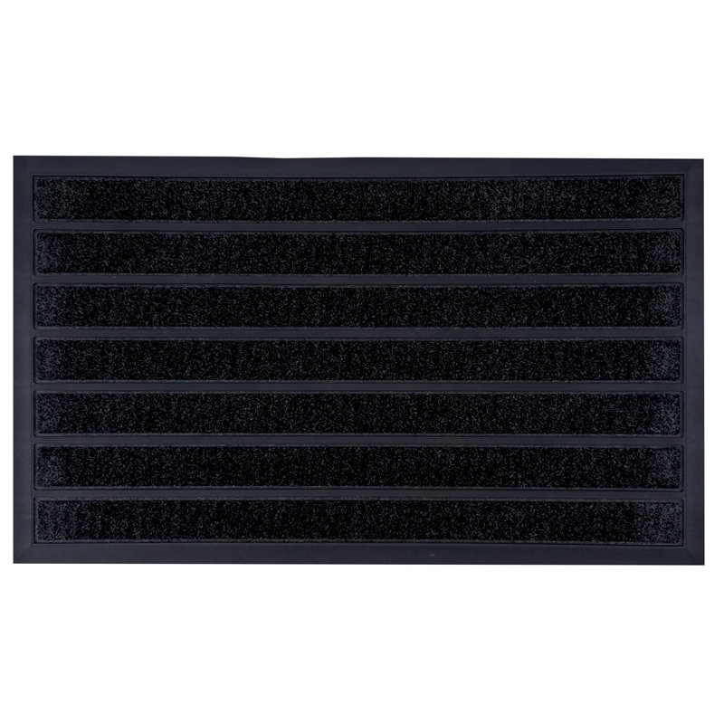 Charnel Non-Slip Doormat for Entry, 18" x 30", Waterproof, Mat, Black