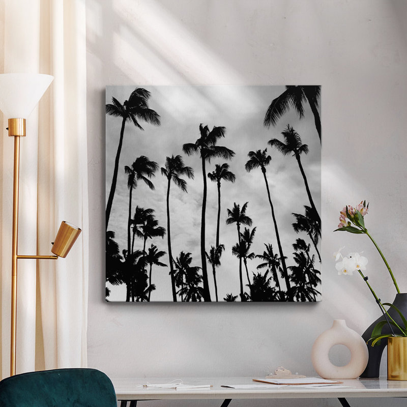 Palm Skies - Toile tendue avec châssis de qualité supérieure - prête à être accrochée