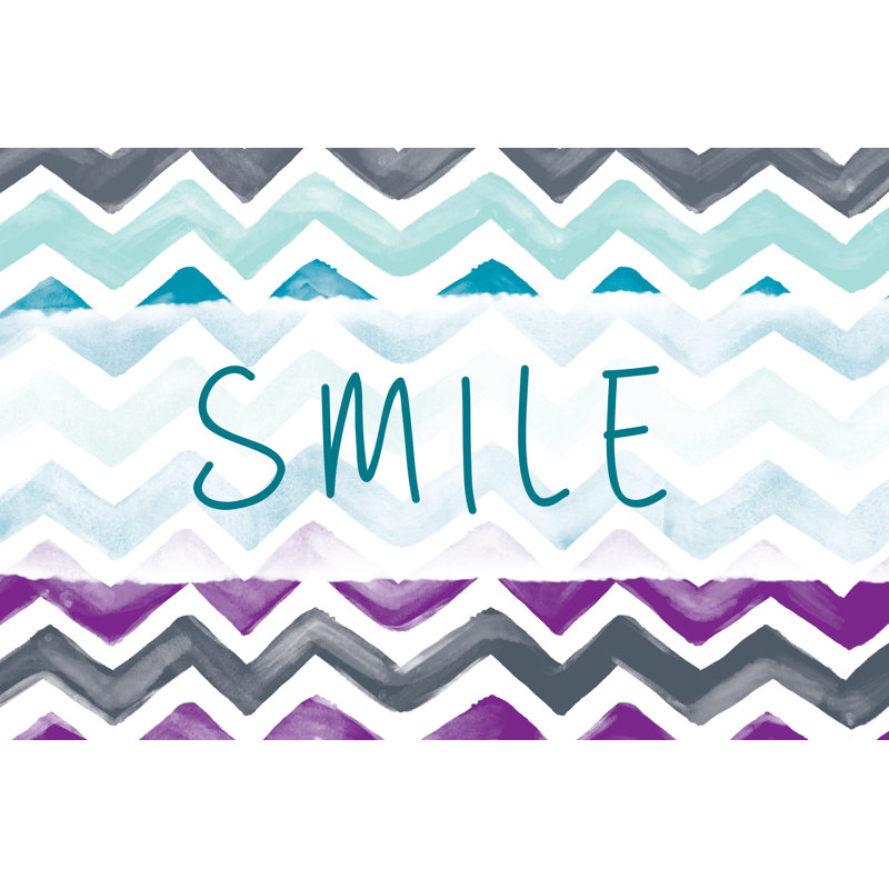 Smile Chevron - Wrapped Canvas Art Prints, 61cm H x 91cm W x 3.8cm D