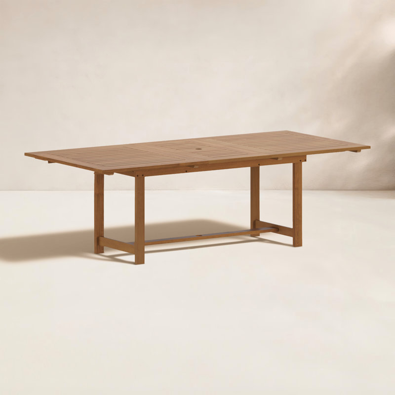 Table de salle à manger d'extérieur Alyisa, Bois clair