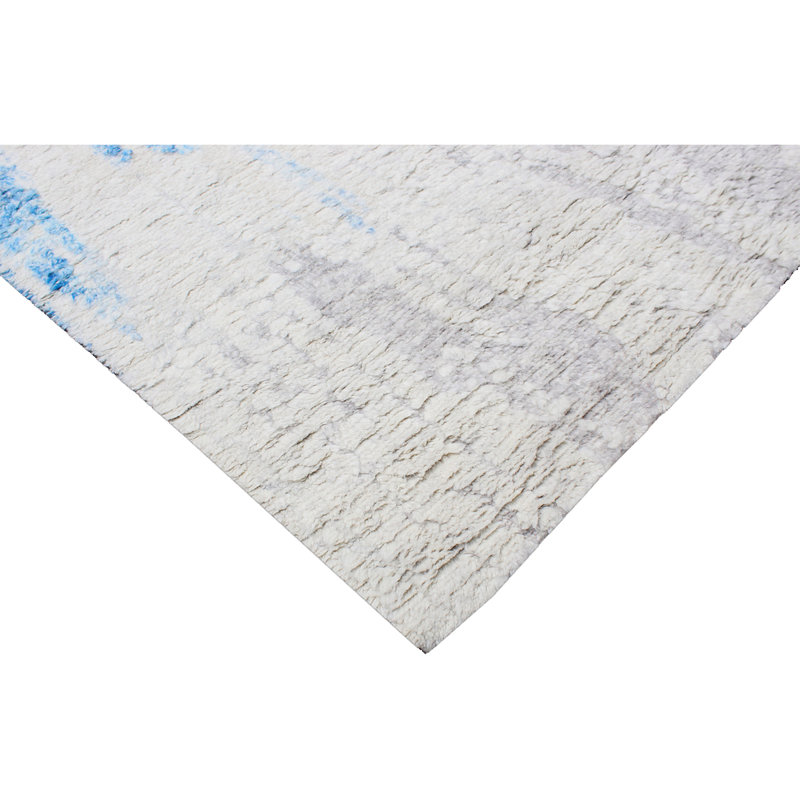 0ZARTZN37GYBL Wool Abstract Area Rug in Blue, Rectangle 8' x 10'