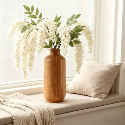2 pièces de plante artificielle suspendue de vigne Wisteria, fleurs de glycine en soie artificielle de 47 pouces dans un vase pour la décoration intérieure et extérieure, guirlande mauve pour le jardin, mariage, fête, mur, décoration en treillis