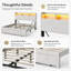 Lit plateforme tapissier avec rangement Beige