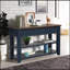 Console en bois de pin massif 48 po avec 3 tiroirs et 2 tablettes, facile à assembler pour les vestibules modernes-1529809342