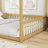 Full Size Canopy Floor Bed With Fence-1799247147