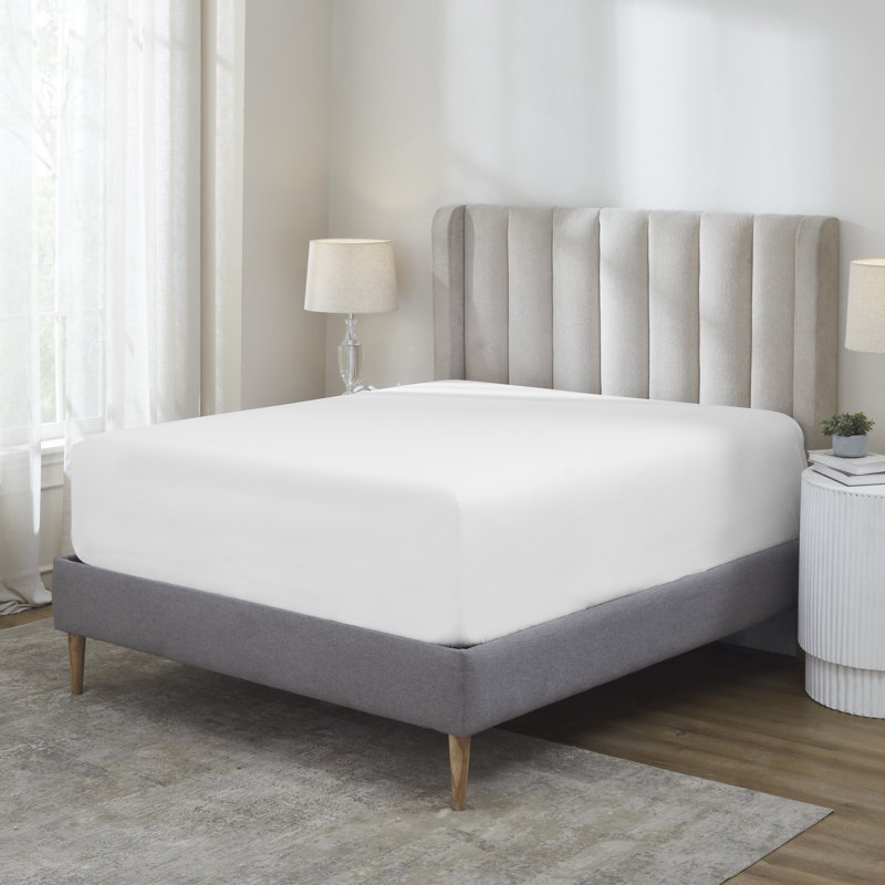 Drap-housse 100% coton Pavo, Grand, Blanc, Fits up to 20"