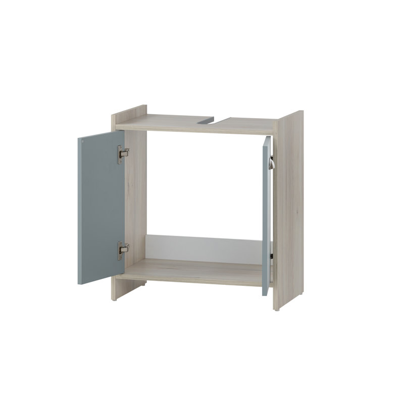 Leinaar 56.9cm Bathroom Vanity Base Only in Beige/Blue, Beige/Blue