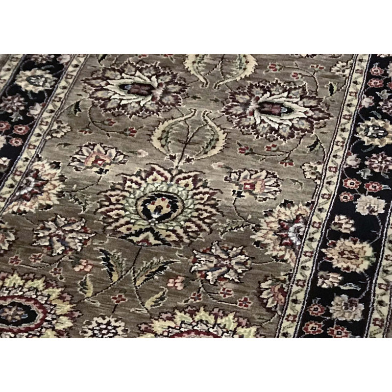 Hand-Knotted High-Quality Brown and Black Runner