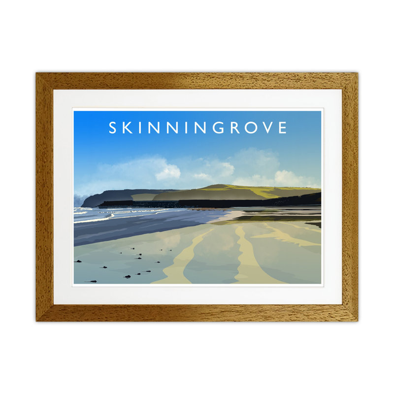 Skinningrove 2 by Richard O'Neill - Print, 33.5cm H x 43.5cm W x 3cm D, Brown Framed