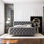 Luxueux design capitonné, lit minimaliste moderne-112004923-112004924