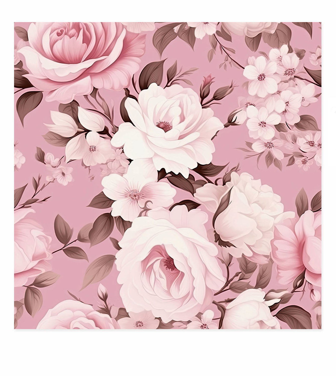 Winston Porter Floral Muted Pink Roses XI Glam Unframed Art Print | Wayfair