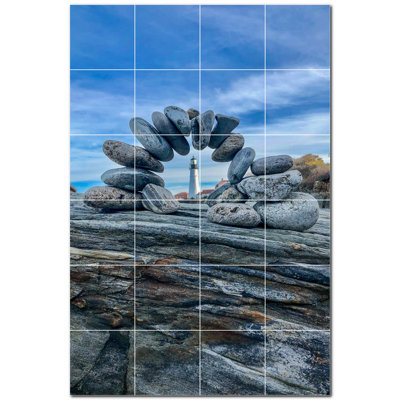 Rocks Photo 12'' x 12'' Satin Ceramic Decorative Mural