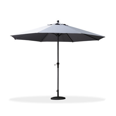 132'' Market Light Gray Umbrella with Crank Lift Counter Weights Included