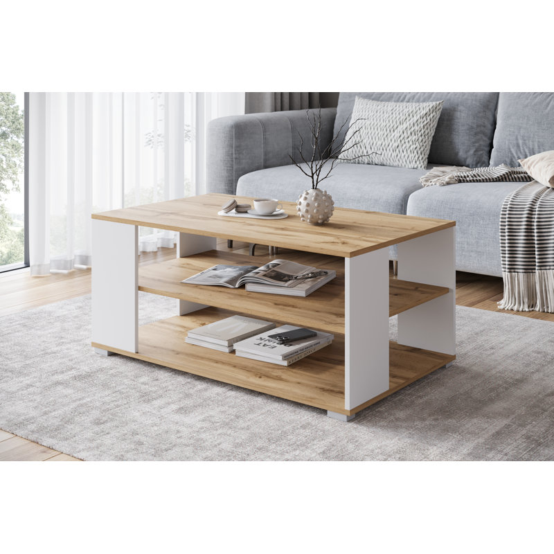 Coffee Table with Storage, Brown/Bronze