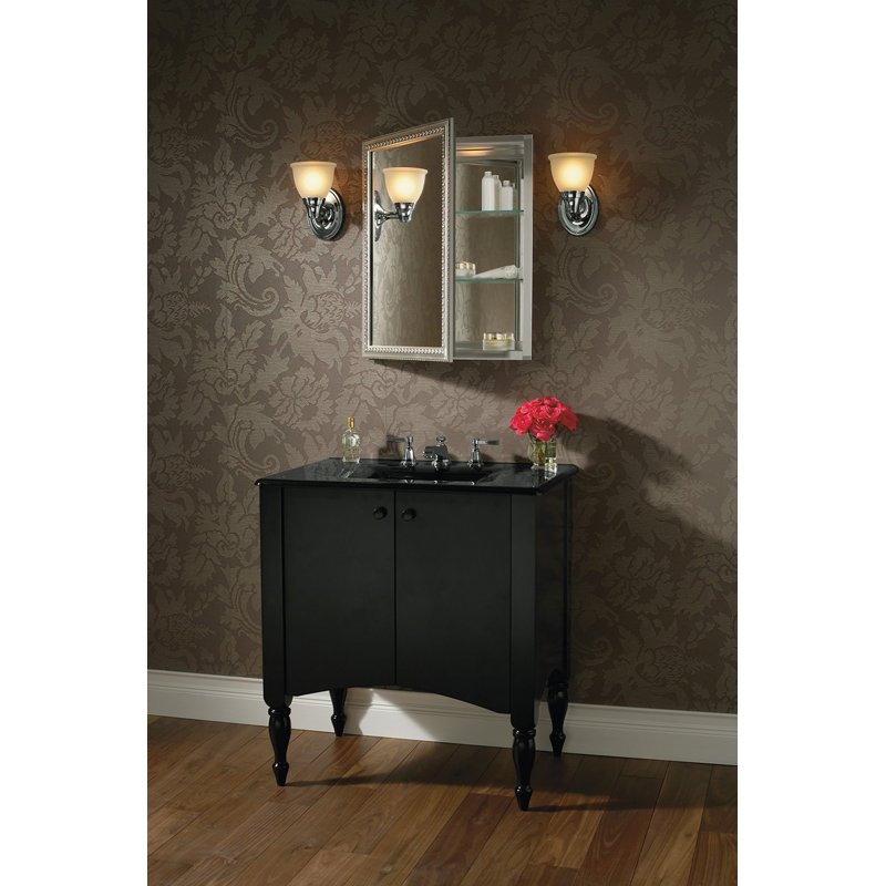 Kohler Clw Recessed/Surface Mount Framed Medicine Cabinet with 2 Adjustable Shelves and Interior Mirror