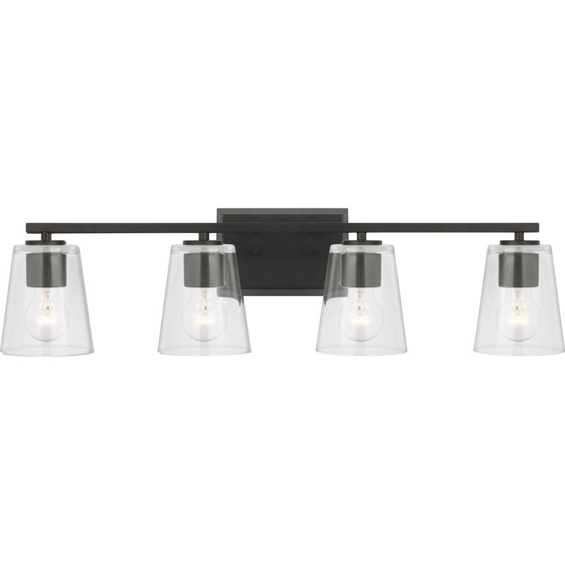 Rozena 4 - Light Dimmable Vanity Light, Clear, Matte Black
