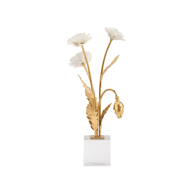Porcelain Poppie In Crystal Base