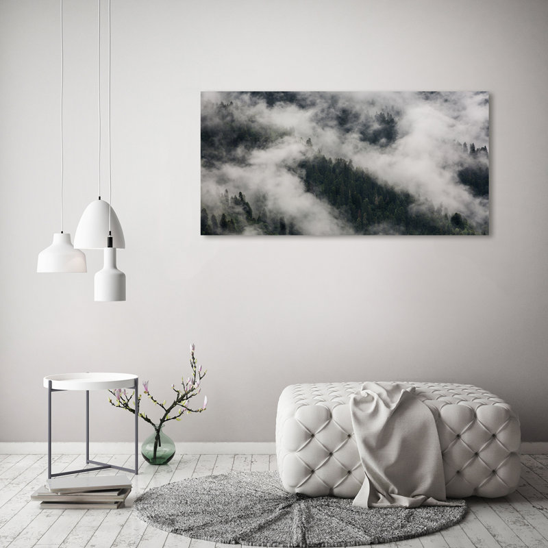 Fog Over The Forest - No Frame Print on Canvas