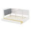 Canapé-lit multifonctionnel avec tête de lit rembourrée, deux tiroirs, tablettes et plateau de rangement rotatif-2145256106