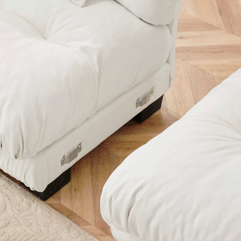 Canapé modulaire Luxury Luxury, Chenille blanche