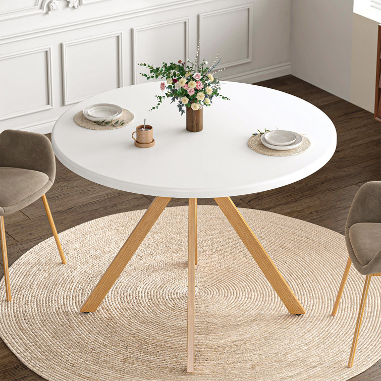 Breshia 39'' L Dining Table - Natural Oak and White