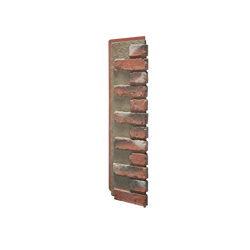 Chicago Wall Interlocking Right Endcap, Antique Brick
