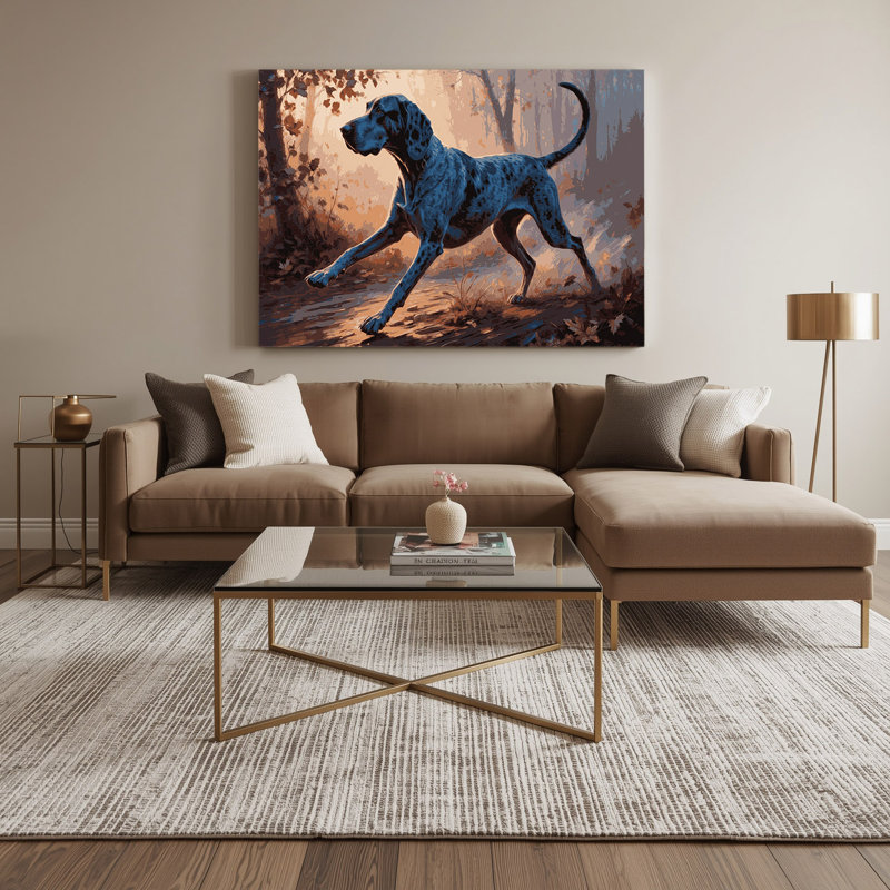 «Dogs Bluetick Coonhound», art mural sur toile noire, H 16 po x l 20 po
